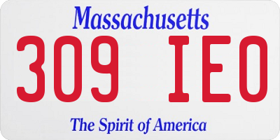 MA license plate 309IE0