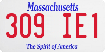 MA license plate 309IE1