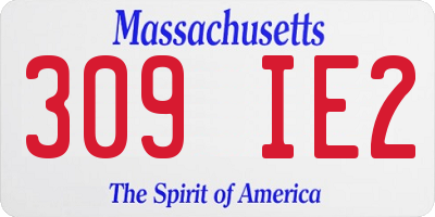 MA license plate 309IE2