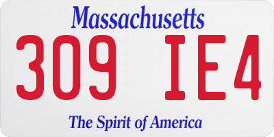 MA license plate 309IE4