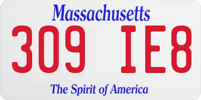 MA license plate 309IE8