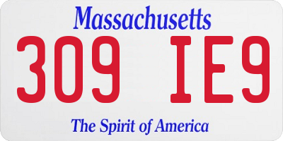 MA license plate 309IE9