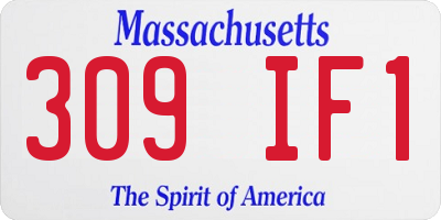 MA license plate 309IF1