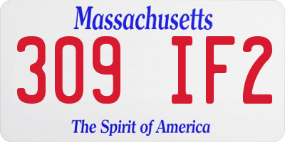 MA license plate 309IF2