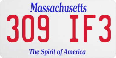 MA license plate 309IF3