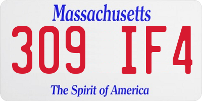 MA license plate 309IF4