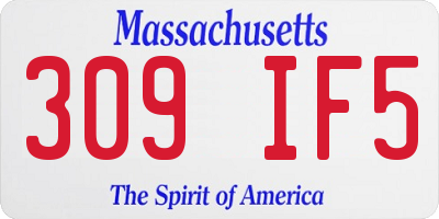 MA license plate 309IF5