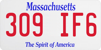MA license plate 309IF6
