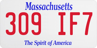 MA license plate 309IF7