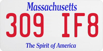 MA license plate 309IF8