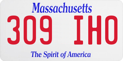 MA license plate 309IH0