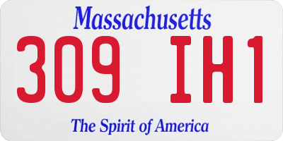 MA license plate 309IH1