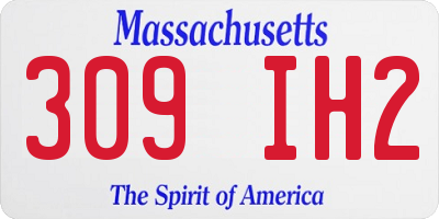 MA license plate 309IH2