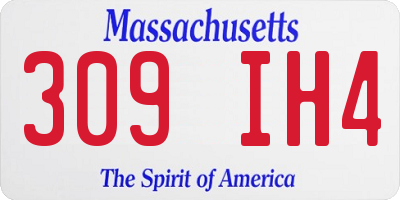 MA license plate 309IH4