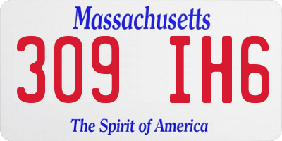 MA license plate 309IH6