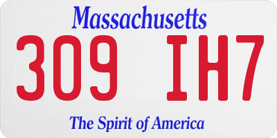 MA license plate 309IH7