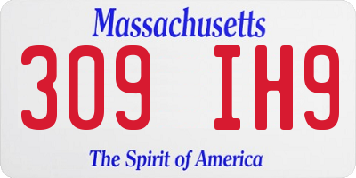 MA license plate 309IH9