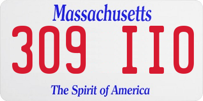MA license plate 309II0