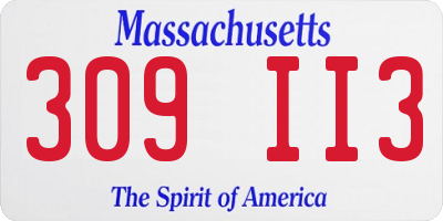 MA license plate 309II3