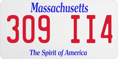 MA license plate 309II4