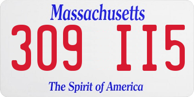 MA license plate 309II5