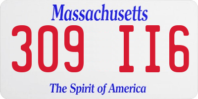 MA license plate 309II6