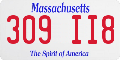MA license plate 309II8
