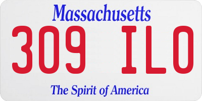 MA license plate 309IL0
