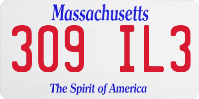 MA license plate 309IL3