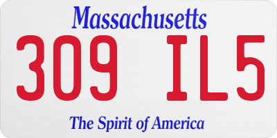 MA license plate 309IL5