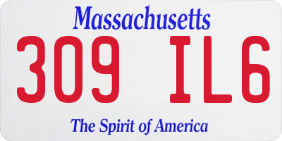 MA license plate 309IL6