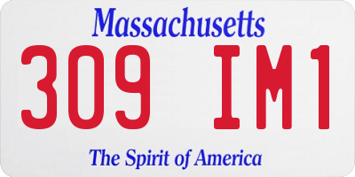 MA license plate 309IM1