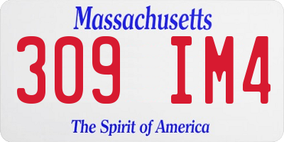 MA license plate 309IM4