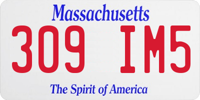 MA license plate 309IM5