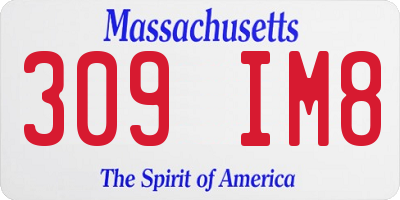 MA license plate 309IM8