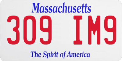 MA license plate 309IM9