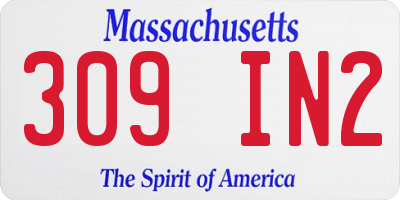 MA license plate 309IN2