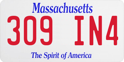 MA license plate 309IN4