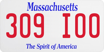 MA license plate 309IO0