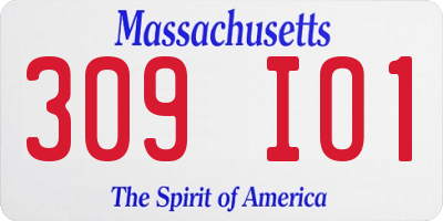 MA license plate 309IO1