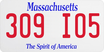 MA license plate 309IO5