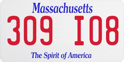MA license plate 309IO8