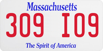 MA license plate 309IO9