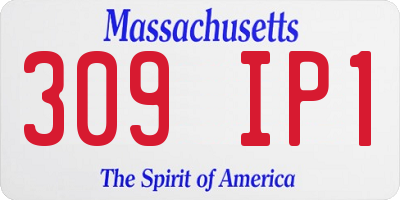 MA license plate 309IP1