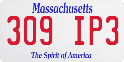 MA license plate 309IP3