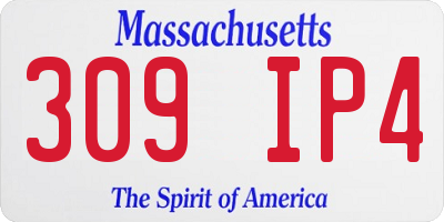 MA license plate 309IP4