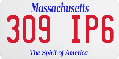 MA license plate 309IP6