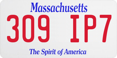 MA license plate 309IP7