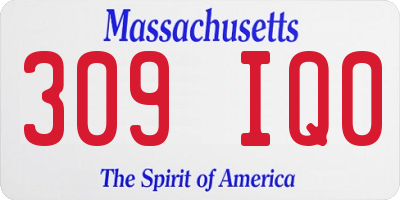 MA license plate 309IQ0