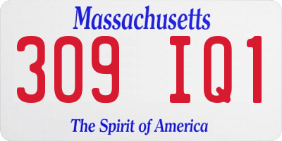 MA license plate 309IQ1